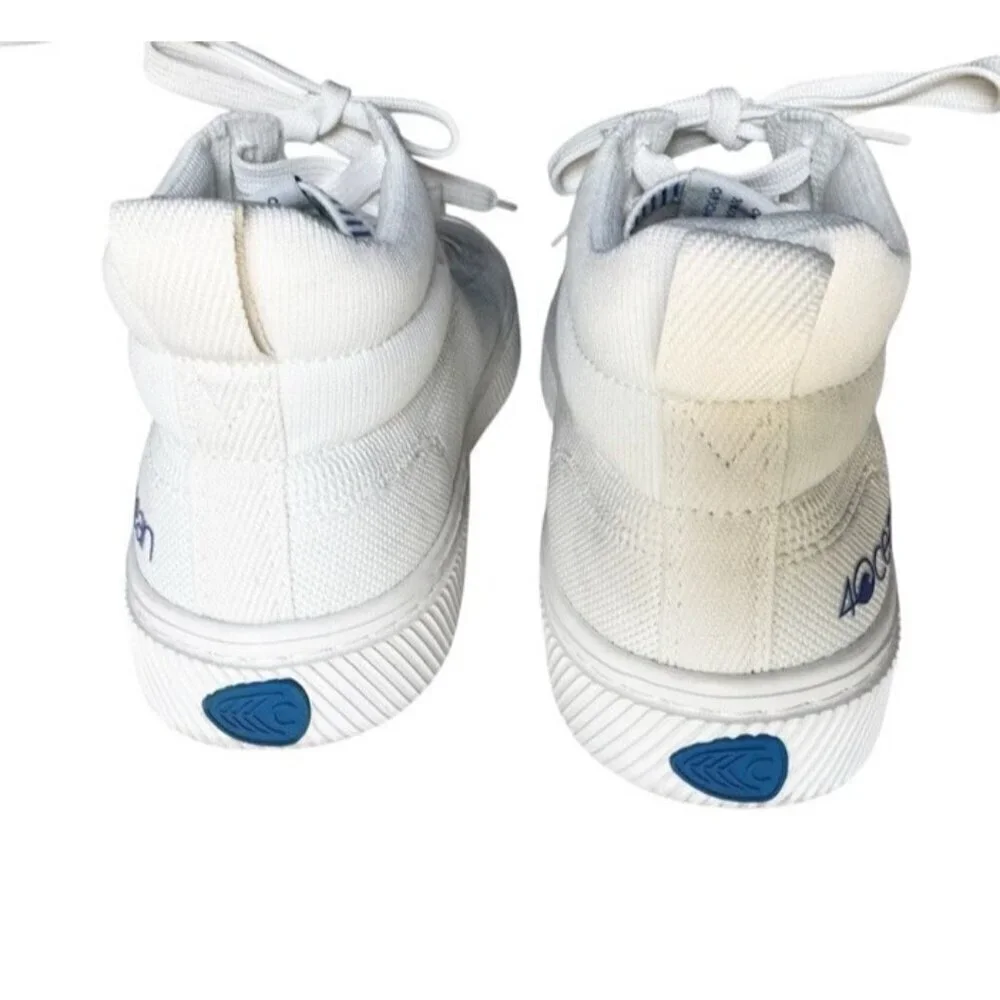 Cariuma 4Ocean Women's Sz 10 Off White Knit High-Top Sneakers Lace Up Casual